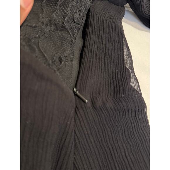 Vintage Y2K Spenser Jeremy Woman Black Silk Lace Sheer Blouse Size 18 - Picture 6 of 7